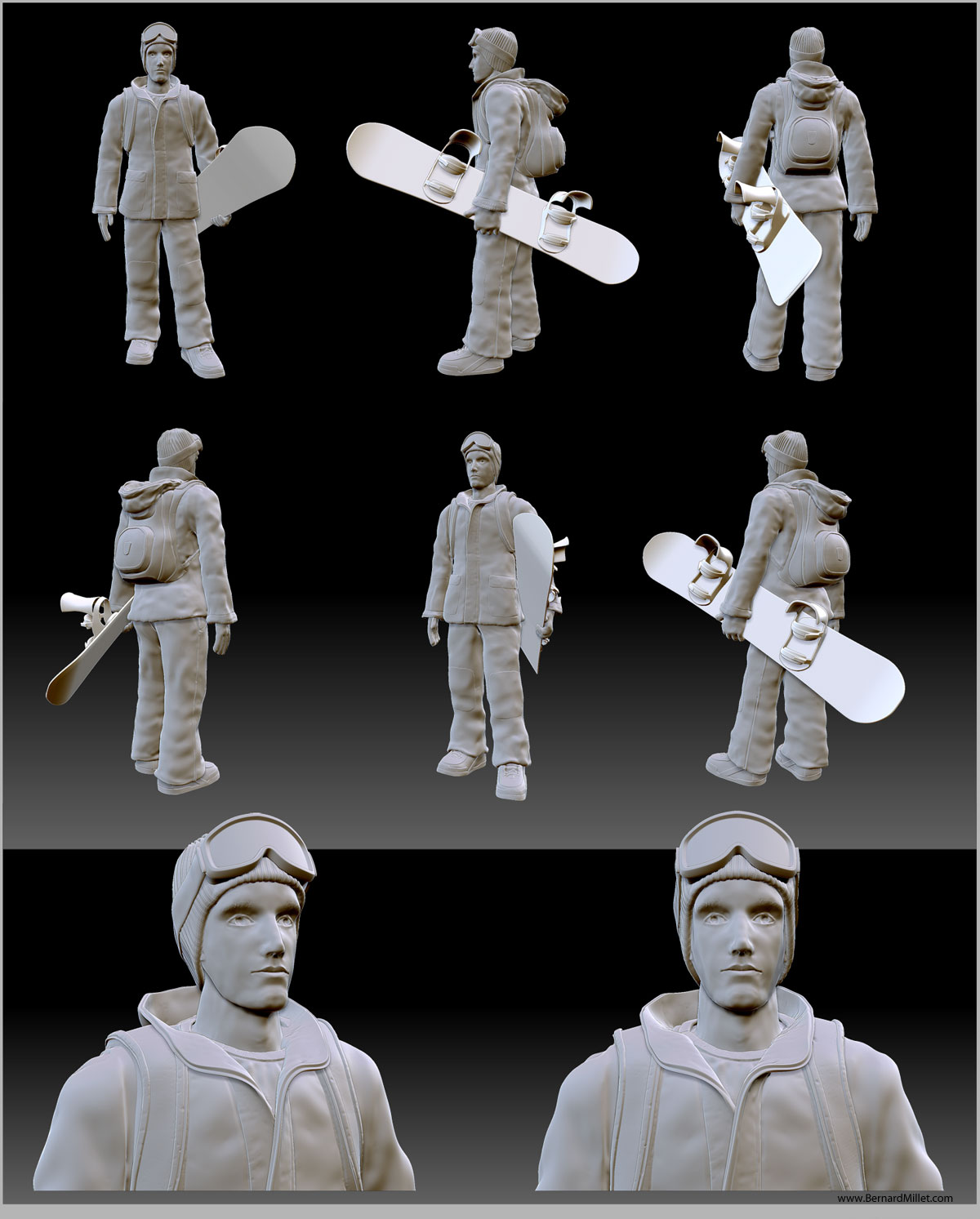 snowboard-personnage 3D
